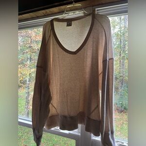 Aerie cream V-Neck Women's Sweater